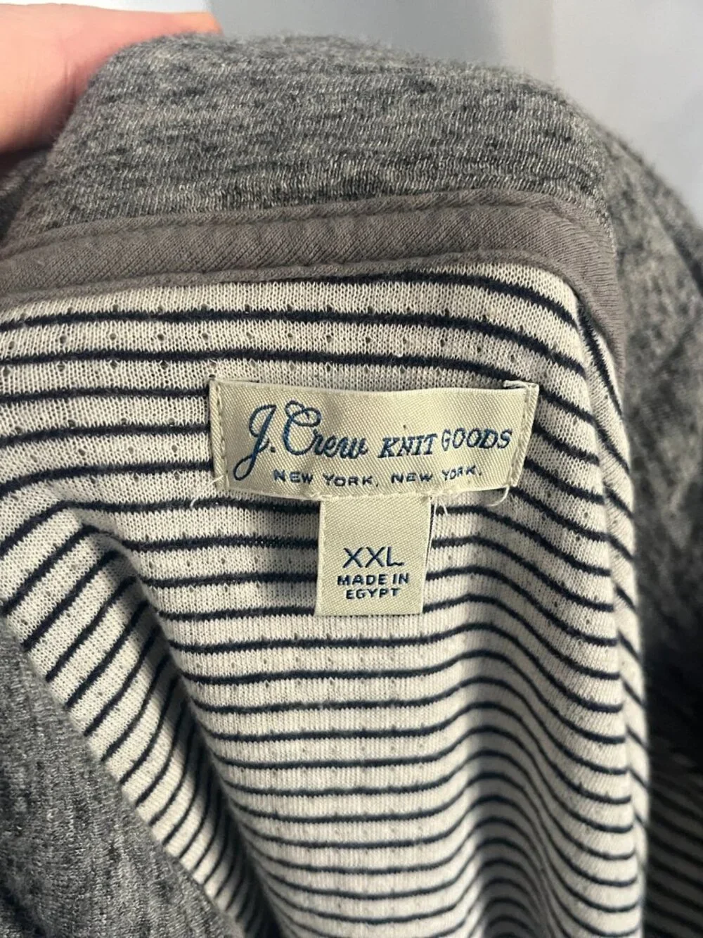 🧶 J.Crew Knit Goods Men's Gray Marled Thermal Lined 1/4 Zip Sweater XXL 🍂